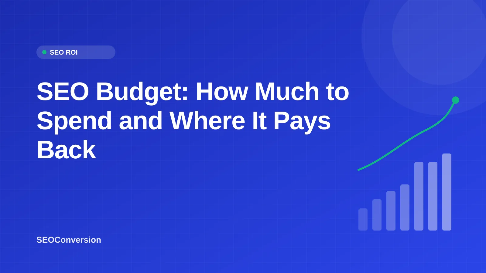 SEO Budget: How Much to Spend and Where It Pays Back SEO budget worksheet showing monthly spend against cumulative organic lead value and the break-even month